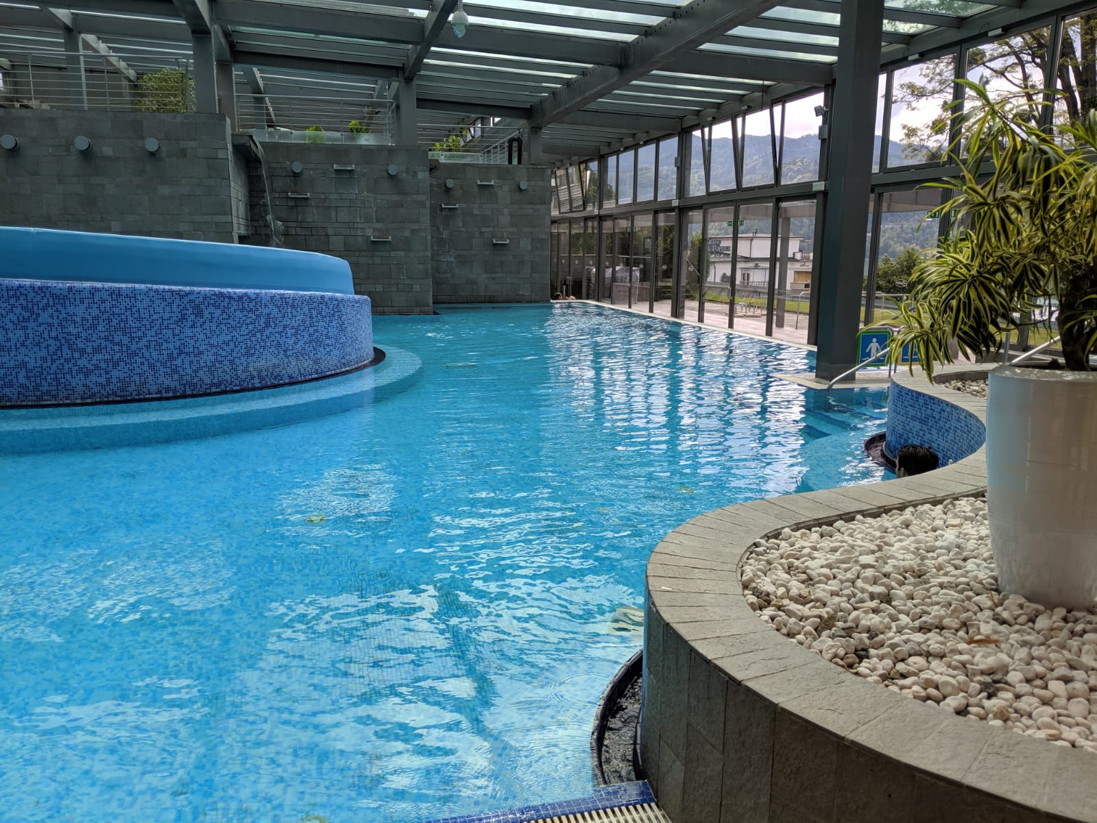 Inside Živa Wellness Spa Pools, Lake Bled 