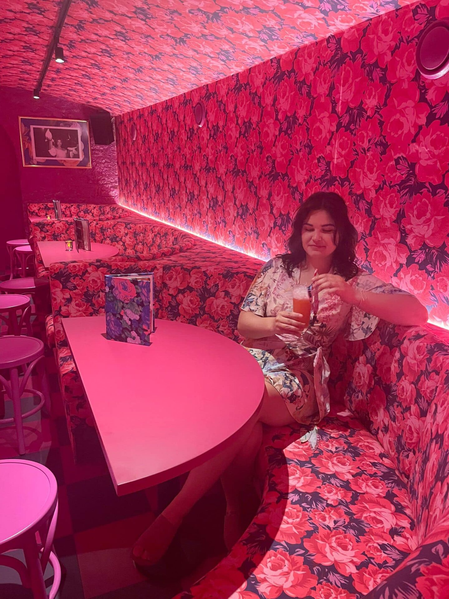 Pink interior at Bristol Cocktail Bar Blame Gloria